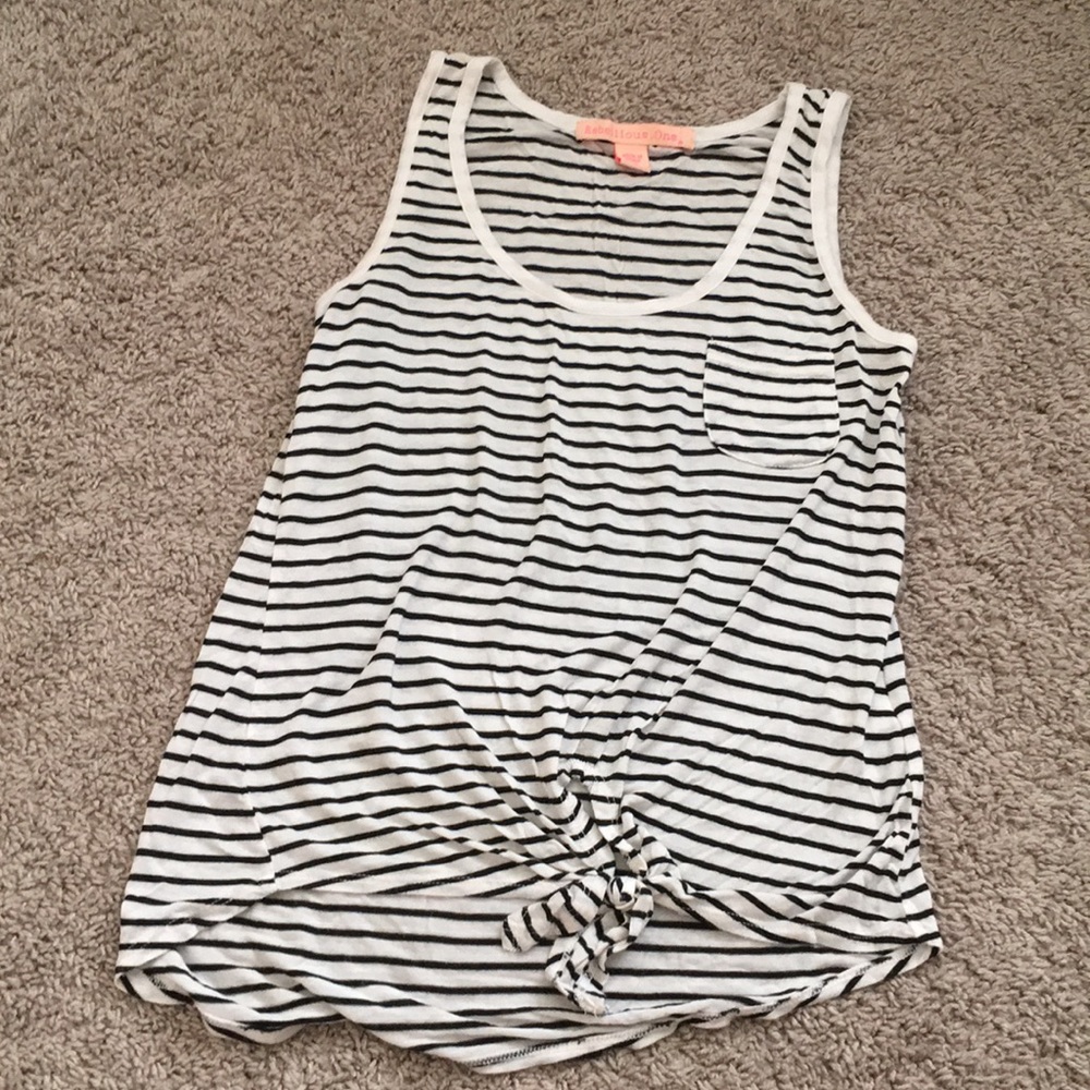 Black and white stripes tied up top size xs